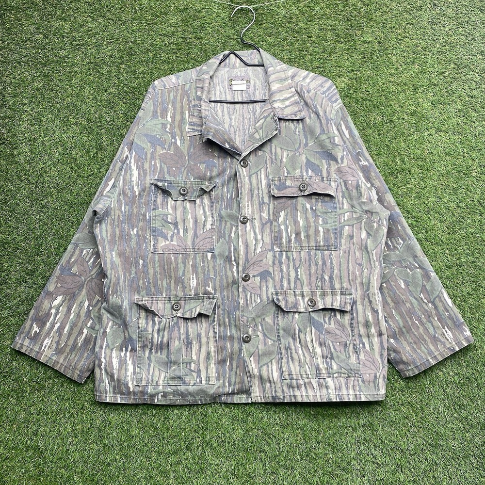 Master Sportsman Woodland Shirt Mens 2XL Camouflage Long Sleeve Button Down Camo